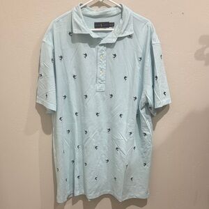 Ralph Lauren Light Blue Polo with Dolphin Pattern